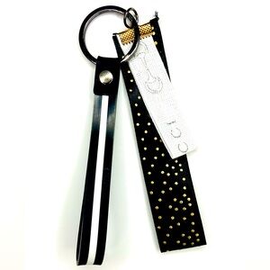🎁GIVIE=FREE SHIPPING READ … Black & White Studded Keychain Charm